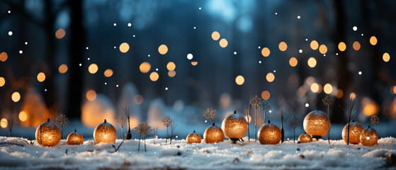 Wall Mural - blurred bokeh light background, christmas and new year holidays background