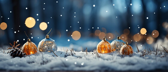 Wall Mural - blurred bokeh light background, christmas and new year holidays background