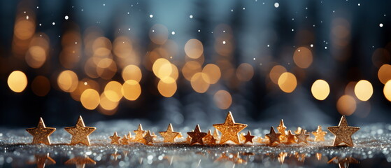 Wall Mural - blurred bokeh light background, christmas and new year holidays background
