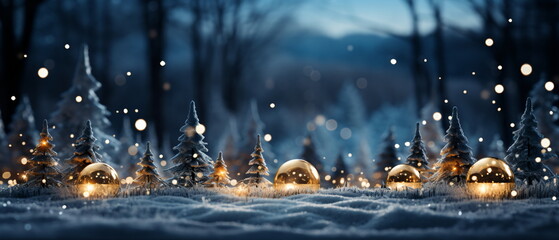 Wall Mural - blurred bokeh light background, christmas and new year holidays background