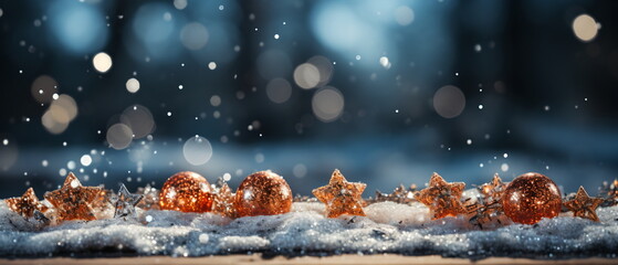 Wall Mural - blurred bokeh light background, christmas and new year holidays background
