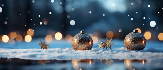 Wall Mural - blurred bokeh light background, christmas and new year holidays background