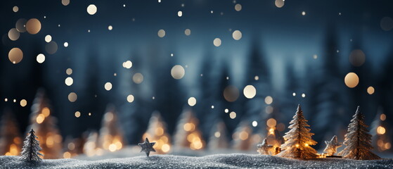 Wall Mural - blurred bokeh light background, christmas and new year holidays background