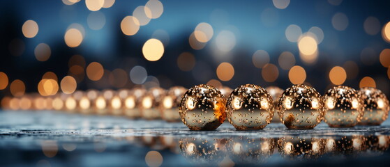 Wall Mural - blurred bokeh light background, christmas and new year holidays background