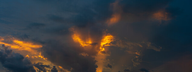 Wall Mural - beautiful sky and clouds in the morning with sunlight natural background.