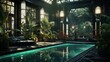 © Nordiah - Exotic spa futuristic style botanical garden in art deco design interior at a luxury hotel