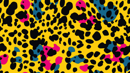 Colorful leopard seamless pattern. Fashion stylish vector texture.