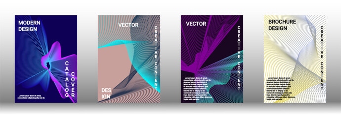 A set of modern abstract covers with abstract gradient linear waves.