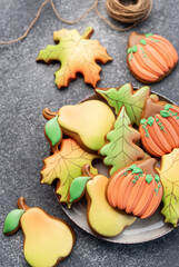 Wall Mural - Multicolored autumn homemade cookies