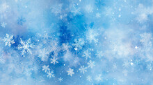 Snowflakes And Frost Crystals. Seamless Winter Texture Background. Tiled Repeatable Pattern For Cold Frosty Season.