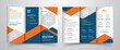 Blue and orange modern corporate business trifold brochure template