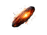 A comet or meteor isolated on transparent background