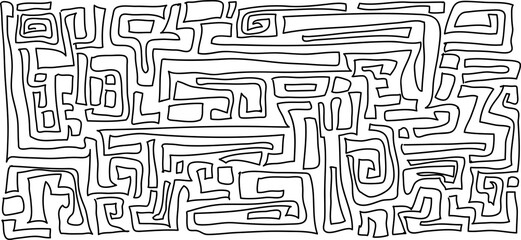 Wall Mural - Hand draw labyrinth, maze isolated on white 