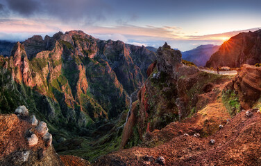 Sticker - Portugal mountain in Madeira Island, Pico Arieiro