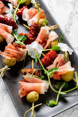 Canvas Print - canape on the catering table