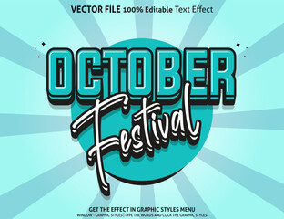 October Festival 3d text effect and editable text effect