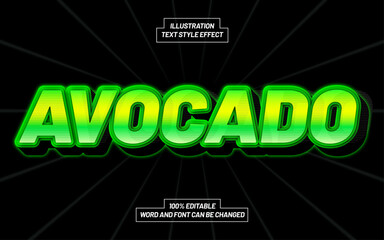 Wall Mural - Avocado 3D Bold Text Style Effect