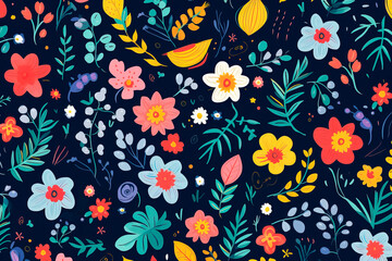 Wall Mural - Summer floral pattern