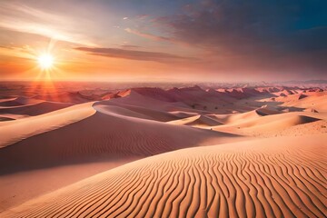 Wall Mural - red dunes in thar side with scary sky above deserts 