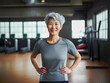Healthy Senior woman in gym fitness concept