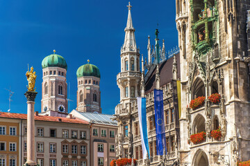 Wall Mural - Marienplatz with Cathedral Frauenkirche in Munich, Germany