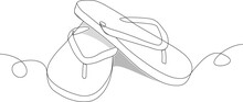 Continuous single line drawing of a pair of thongs