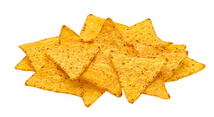 Poster - Corn chips, hot mexican nachos isolated on white background 