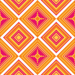 Wall Mural - Abstract geometric ethnic seamless pattern background for wrapping, fabric, pillow, clothing, carpet, wallpaper, batik, print, curtain, illustration