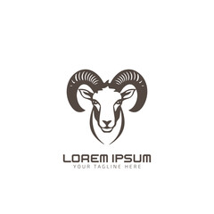 Wall Mural - Sheep head with horns logo icon vector design Creative Sheep logo design Sheep icon modern company logo