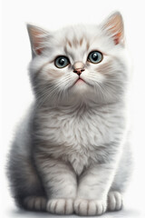  A cute cat with a white background