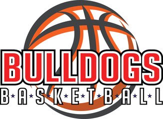 Wall Mural - bulldogs basketball graphic is a sports design template that includes graphic text, stars and a grap