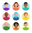 © Vector Characters - Illustrated flat simple characters profile images. Cropped headshots. Nine diverse colorful characters. Easy to edit.