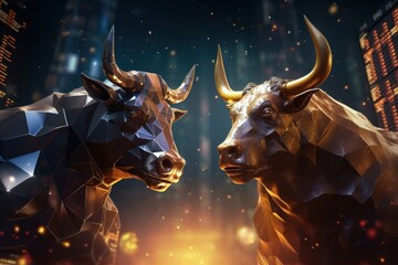 a picture of two bulls standing side by side. perfect for illustrating teamwork, partnership, or uni