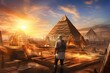 Significant Ancient egyptian pyramid man. Ancient worker. Generate Ai