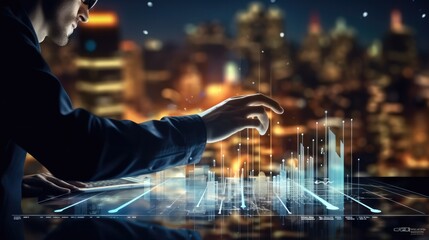 Fototapete - Developer working on innovative e- commerce application, Data screen.