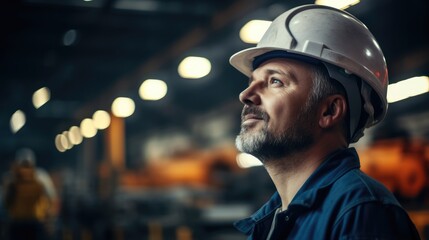 Poster - Industrial engineer doing work at the Heavy Industry Manufacturing Factory.