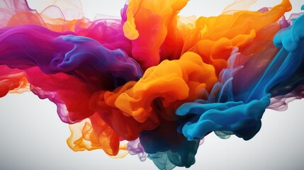 Poster - Color ink Multicolored isolated on white background.
