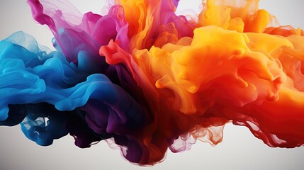Poster - Color ink Multicolored isolated on white background.