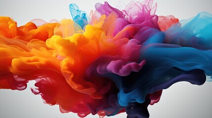 Poster - Color ink Multicolored isolated on white background.