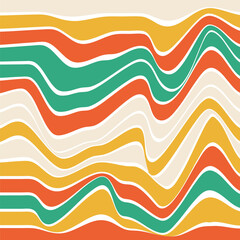 Wall Mural - Groovy retro vale background. Vector illustration backgrounds in trendy retro trippy style. Hippie 60s, 70s style