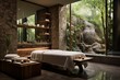 Modern eco spa interior. Natural concept background