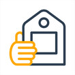 Illustration icon for holding a tag, offering label information.