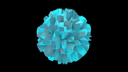 Eccentric animation. Animation of blue color Abstract angular round shape. 4k seamless 3d animation.