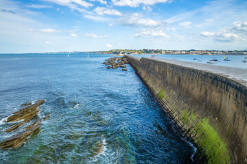 Wall Mural - Socoa dike protecting the Saint-Jean-de-Luz bay near the fort of Socoa in Ciboure in France