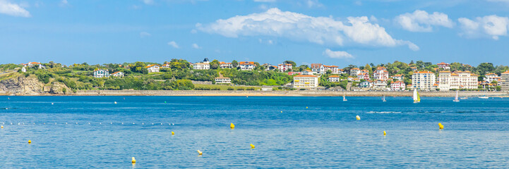 Wall Mural - Panoramic on the Saint Jean de Luz bay from the Ciboure side in France