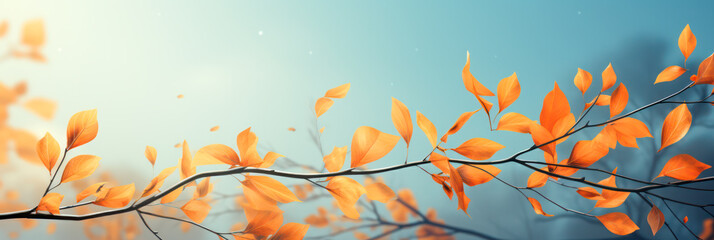Wall Mural - autumn foliage on a branch