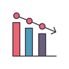 Wall Mural - bar chart related vector icon. isolated on white background. vector illustration