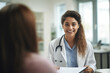 © Mosaic Media - A doctor with a clipboard converses with a smiling patient at the hospital, conveying a comforting healthcare encounter.