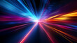 © Inovo Lab - Abstract speed glowing light bold colors background banner illustration - flashy pattern of straight lines Speedy motion blur creating for web banner and wallpaper design