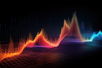 Wall Mural - A computer screen displaying a line graph. This image can be used to represent data analysis, financial performance, or business trends.